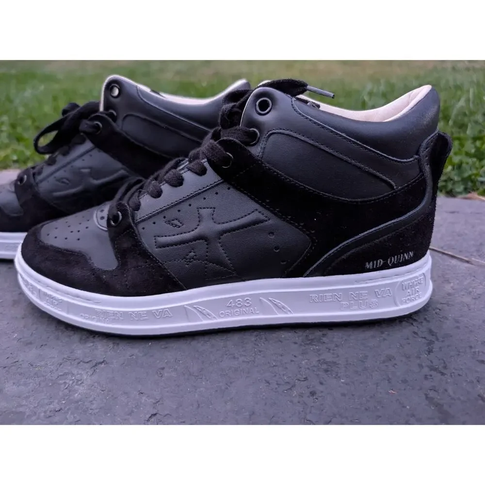 Premiata Midquinnd Timeless Trainers Sz 40 Black Leather Suede Rare $475 6022 - Picture 3 of 10